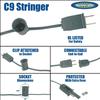 Novelty Lights C9 Orange Christmas String Light Set, 25 Foot, Green Wire view 4