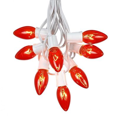 Novelty Lights Orange C9 Incandescent Christmas String Lights, 25' Long
