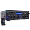 Pyle 200W Audio Stereo Receiver - Wireless Bluetooth Power Amplifier Home Entertainment System w/ AUX in, USB Port, 2 Karaoke Microphone Input, Remote, Black - PDA5BU.0 view 1