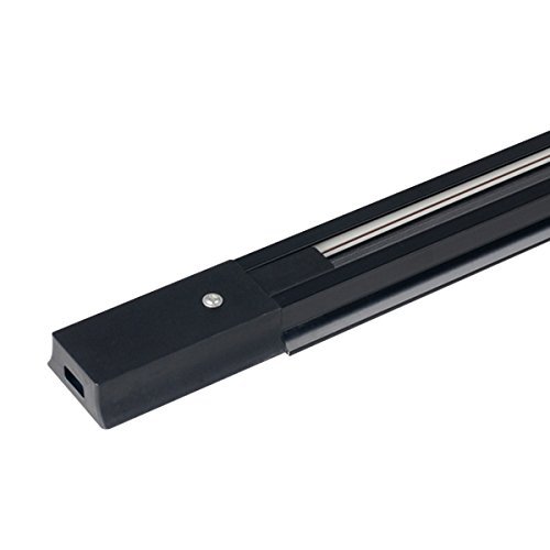 LUMINTURS Pack of 10 Lightolier Track Rail 2 Wires Light Track(L Type) Line Connector (1m / pc) (Black)