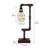 LAKIQ Industrial Vintage Desk Lamp Retro Water Pipe Table Lamp Light with Bird Cage for Bedroom Living Room Dinning Room Cafe Bar view 3