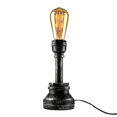 LAKIQ Steampunk Desk Lights Retro Water Pipe Industrial Table Lamp Fixture for Office Bedroom Living Room Home Decor