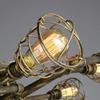 LAKIQ Industrial Vintage Semi Flush Ceiling Light 8 Lights Antique Brass Water Pipe Barn Chandelier Lighting Fixture with Metal Cage for Living Room Bedroom Bar Restaurant view 3
