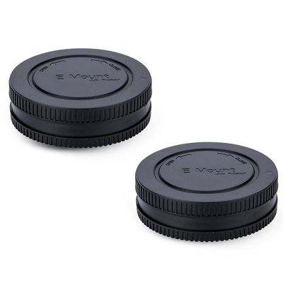2 Pack JJC E-Mount Body Cap & Rear Lens Cap Kit for Sony A6000 A6100 A6300 A6400 A6500 A6600 A6700 A5100 A7C A7CR A7 V IV III II A7R V IV III II A7S III II A1 A9 III FX3 FX30 & More Sony Camera & Lens