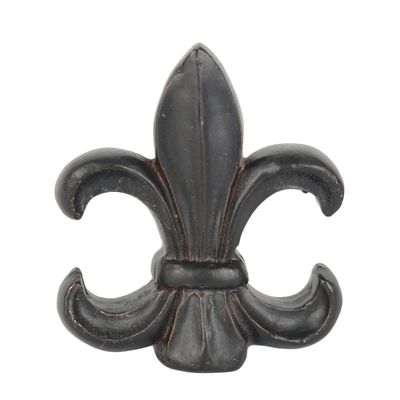 Urbanest Fleur de Lis Lamp Finial, 2 3/8-inch Tall, Black with Copper Highlight