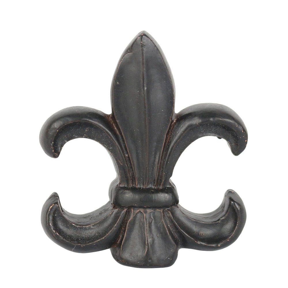 Urbanest Fleur de Lis Lamp Finial, 2 3/8-inch Tall, Black with Copper Highlight