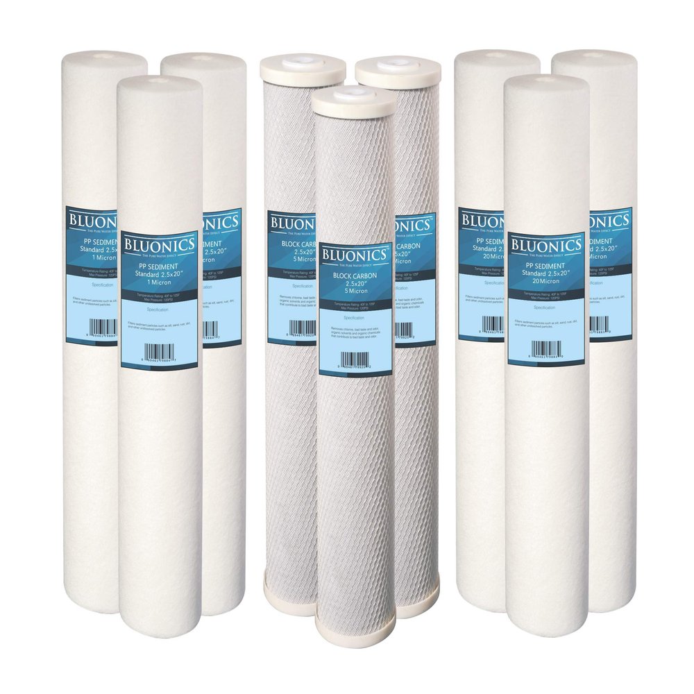 Bluonics 20" x 2.5" Sediment & CTO Carbon Replacement Filter Set for our Triple System Amazon item B0110LUG3I