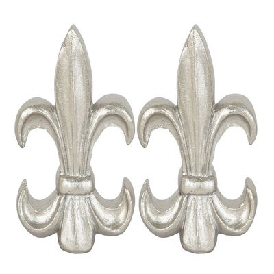 Urbanest Set of 2 Fleur de Lis Lamp Finials, 2 3/8-inch Tall, Pewter