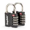 SnapSafe TSA Approved PadLocks 2 Pack, 76020 - All Metal 4 Digit Combination Locks with a Thick Shackle, Inspection Indicator, & Easy to Read Dials-Travel Lock for Hard Case Luggage/Gun Case/Backpacks view 1