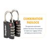 SnapSafe TSA Approved PadLocks 2 Pack, 76020 - All Metal 4 Digit Combination Locks with a Thick Shackle, Inspection Indicator, & Easy to Read Dials-Travel Lock for Hard Case Luggage/Gun Case/Backpacks view 2