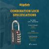 SnapSafe TSA Approved PadLocks 2 Pack, 76020 - All Metal 4 Digit Combination Locks with a Thick Shackle, Inspection Indicator, & Easy to Read Dials-Travel Lock for Hard Case Luggage/Gun Case/Backpacks view 3
