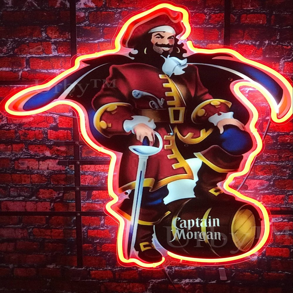 Urby 24"x20" C aptain M Organ Custom Handmade Glass Tube Neon Light Sign 3-Year Warranty-Unique Artwork! U176