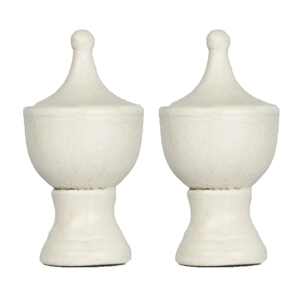 Urbanest Set of 2 Urn Lamp Finials, 1 3/4-inch Tall, Distressed White