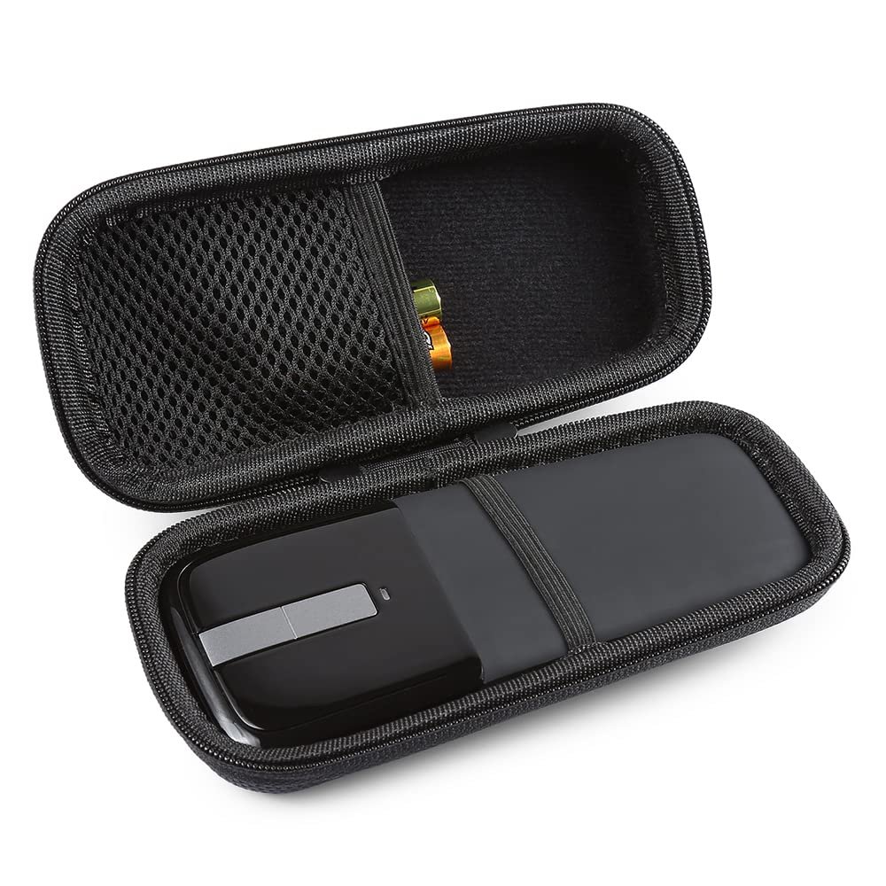BOVKE Protective Carrying Case for Microsoft Surface Arc Touch Wireless Bluetooth Mouse Ultra-Slim Lightweight Mice Hard EVA Shockproof Travel Storage Pouch Cover Bag, Black