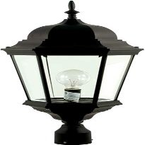 Dabmar Lighting GM235-B Post Top Fixture, Incand 120V, Black Finish