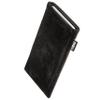 fitBAG Fusion Black/Black Custom Tailored Sleeve for LeEco Le X850. Nappa/Suede Leather Mix Pouch with Integrated Microfibre Lining for Display Cleaning view 1