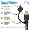 10-Pack Cozy HDMI Caps for HDMI Cables/Cords/Tether - Provides Dust and Oxidation Protection, Projection Adapter Cover, Protects During Travel, Portable, Designed by Cozy (Black) view 2