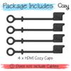 10-Pack Cozy HDMI Caps for HDMI Cables/Cords/Tether - Provides Dust and Oxidation Protection, Projection Adapter Cover, Protects During Travel, Portable, Designed by Cozy (Black) view 3