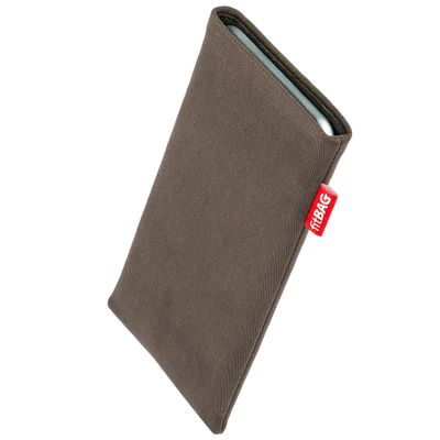 fitBAG Rock Taupe Custom Tailored Sleeve for LeEco Le X850. Fine Suit Fabric Pouch with Integrated Microfibre Lining for Display Cleaning