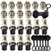 Lsgoodcare GX12-5 Pin Metal Aviation Plug Kit 5A, 10Pairs 12MM 5 Pin Aviation Connector Thread Male Female Panel Socket and 10Pcs Aviation Plugs Cap view 1