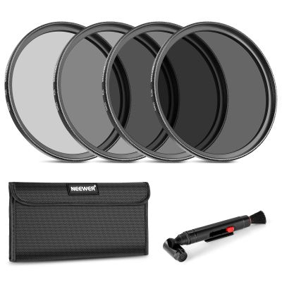 NEEWER 52mm ND Lens Filter Kit: ND2 ND4 ND8 ND16, Lens Cleaning Pen, Filter Pouch Neutral Density Filter and Accessory Kit Compatible with Canon Nikon Sony Panasonic DSLR Cameras with 52mm Lens