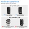 JJC Dedicated Lens Hood Shade Protector for Canon RF 100-400mm F5.6-8 is USM & EF 70-300mm f/4-5.6 is II USM Replaces Canon ET-74B Lens Hood Reversible/Bayonet/with Button to Lock or Release view 2