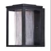 Maxim 55904CRBK Salon Dark Sky Aluminum Open Frame with Clear Ribbed Square Outdoor LED Wall Sconce, 1-Light 12 Watt, 15"H x 6"W, Black view 1