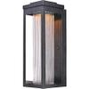 Maxim 55904CRBK Salon Dark Sky Aluminum Open Frame with Clear Ribbed Square Outdoor LED Wall Sconce, 1-Light 12 Watt, 15"H x 6"W, Black view 2