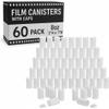 Houseables Film Canisters with Caps, Film Canisters, 35mm Case, Containers with Lids, Cannister for Rockets, Empty Camera Reel Holder, Coin Storage, White, Plastic, Bottle, 8oz, 2"Hx1"W, 60 Pack, Bulk view 1