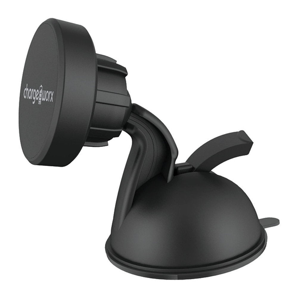 Chargeworx Universal Magnetic Car Phone Mount for Dashboards & Windshields | Compatible with All iPhone Models & Most Other Smartphones | 360-Degree Rotation | Lock & Release Suction Cup