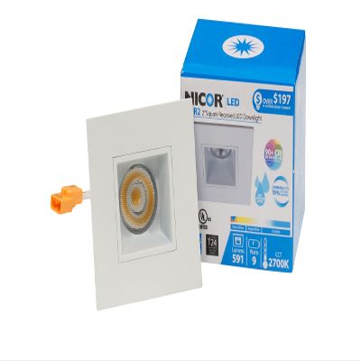Nicor Lighting 2 inch Square LED Downlight in White, 2700K (DQR2-10-120-2K-WH)