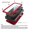 Beasyjoy for iPhone SE 2022/2020/ 8/7 Metal Case, Waterproof Heavy Duty Case with Screen Protector, Full Body Protection Military Grade Shockproof Defender Durable Sturdy Rugged Aluminum Case, Red view 3