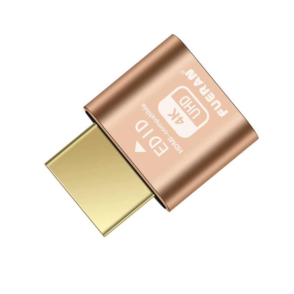 FUERAN 4K HDR HDMI Dummy Plug, Virtual Monitor Emulator, Headless Display Adapter, EDID Emulator, Supports 4096x2160@60Hz, 3840x2160@60Hz, 2560x1440@60Hz for Windows, Mac, Linux Plug & Play(1 Pack)