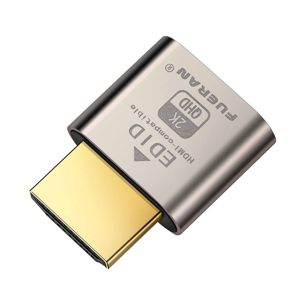 FUERAN HDMI Dummy Plug Headless Ghost Display Emulator HDMI-CompatibleFit Headless-1920x1080 New Generation@60Hz (HDMI2.0-2K-1P)