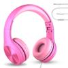 LilGadgets Connect+ Pro Wired Kids Headphones for School with Microphone, Volume Limiting Over-Ear Headset with Cord, SharePort Technology & SoftTouch Padding, Pink view 1