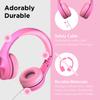 LilGadgets Connect+ Pro Wired Kids Headphones for School with Microphone, Volume Limiting Over-Ear Headset with Cord, SharePort Technology & SoftTouch Padding, Pink view 3