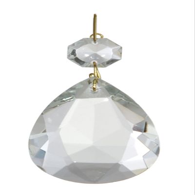 B&P Lamp BrilliantCut 1-1/2 Inch (38MM) Glass Pendalogue, Antique Brass Pin