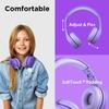 LilGadgets Connect+ Pro Wired Kids Headphones for School with Microphone, Volume Limiting Over-Ear Headset with Cord, SharePort Technology & SoftTouch Padding, Purple view 2