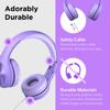 LilGadgets Connect+ Pro Wired Kids Headphones for School with Microphone, Volume Limiting Over-Ear Headset with Cord, SharePort Technology & SoftTouch Padding, Purple view 3