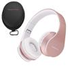 PowerLocus Wireless Bluetooth Over-Ear Stereo Foldable Headphones, Wired Headsets with Built-in Microphone for iPhone, Samsung, LG, iPad (Rose Gold) view 1