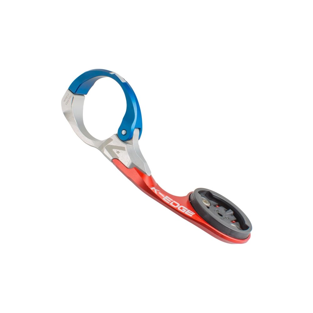 K-Edge Race Bicycle Computer Mount, for Garmin GPS Devices, Blue/Red