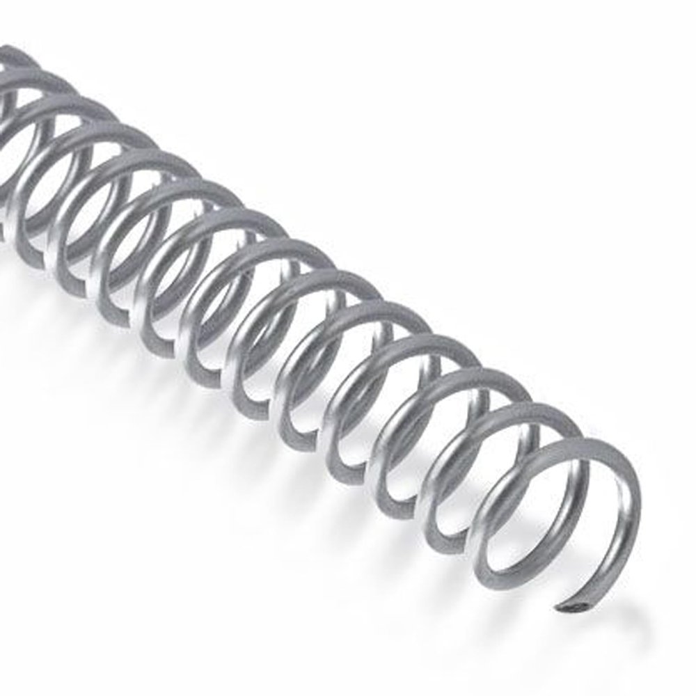 Spiral Binding Coils 6mm x 381mm (1/4 x 15-inch) 4:1, Silver, 100pk