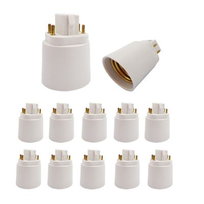 E-Simpo 15-Pack 4P Gx24q to E26 Lamp Base Converter,15.5mm G24Q to E26/e27, Gx24q to E26 Adapter,Lamp Holder Converter, Rohs,Need Bypass Ballast.