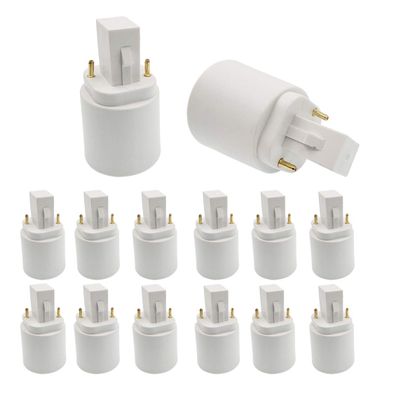 E-Simpo 12pcs G24d to E26/e27 Adapter(NOT GY24D) 2P CFL Socket Adapter 21.8mm G24 to E26/E27, GX24d to E27 Lamp Base Converter, Rohs. 2P in Cross,Need Bypass The Ballast! (12-Pack)