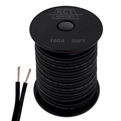KCT 16AWG Gauge Speaker Cable Speaker Wire Black 50FT