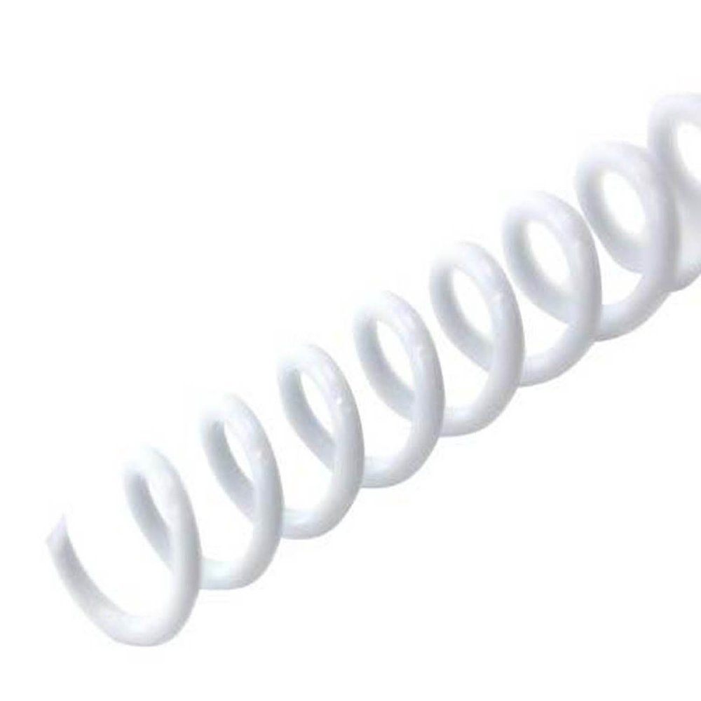Spiral Binding Coils 7mm x 914mm (9/32 x 36-inch) 4:1 White 100/pk