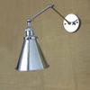 Industrial Adjustable Chrome Wall Sconce - LITFAD 7.28" Wide Edison Vintage Metal Wall Light Wall Lamp Mounted Lighting Fixture view 1