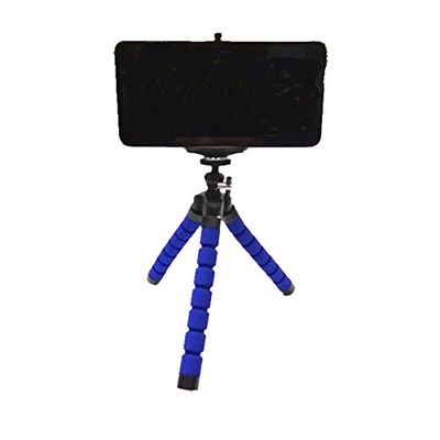 Mini Portable Flexible Sponge Octopus Tripod Bracket Stand Mount Phone Holder for Cell Phone for Gopro and Digital Cameras (Blue)