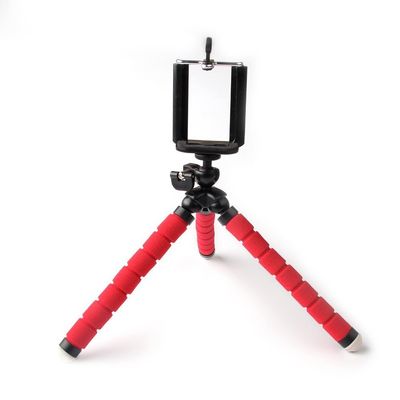 Mini Portable Flexible Sponge Octopus Tripod Bracket Stand Mount Phone Holder for Cell Phone for Gopro and Digital Cameras (Red)