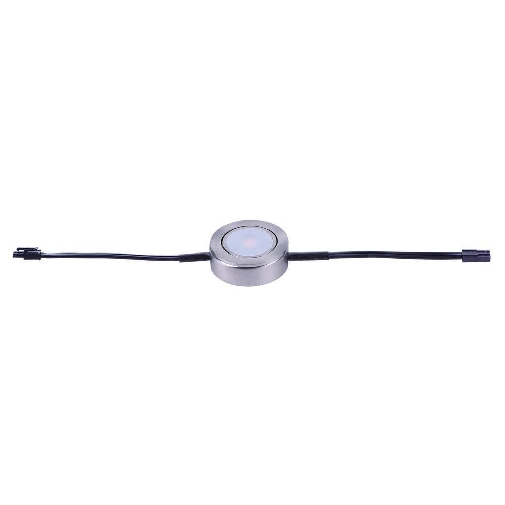 Maxim Lighting CounterMax MX-LD-AC 2.75" Under Cabinet Puck Light | Transitional Under Cabinet Lighting | Ideal for Kitchen Counters, Cabinets & Workspaces | 53832SN